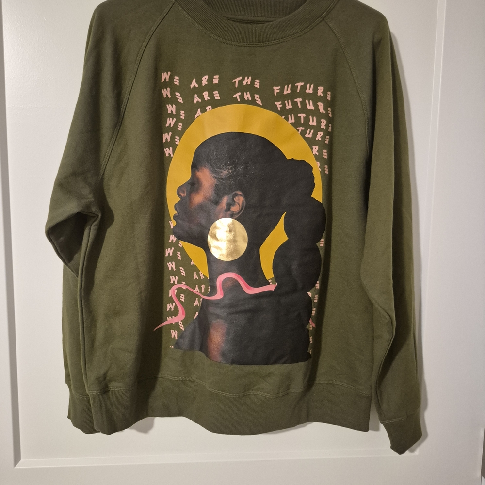 Target Olive Green Sweatshirt with Graphic Print